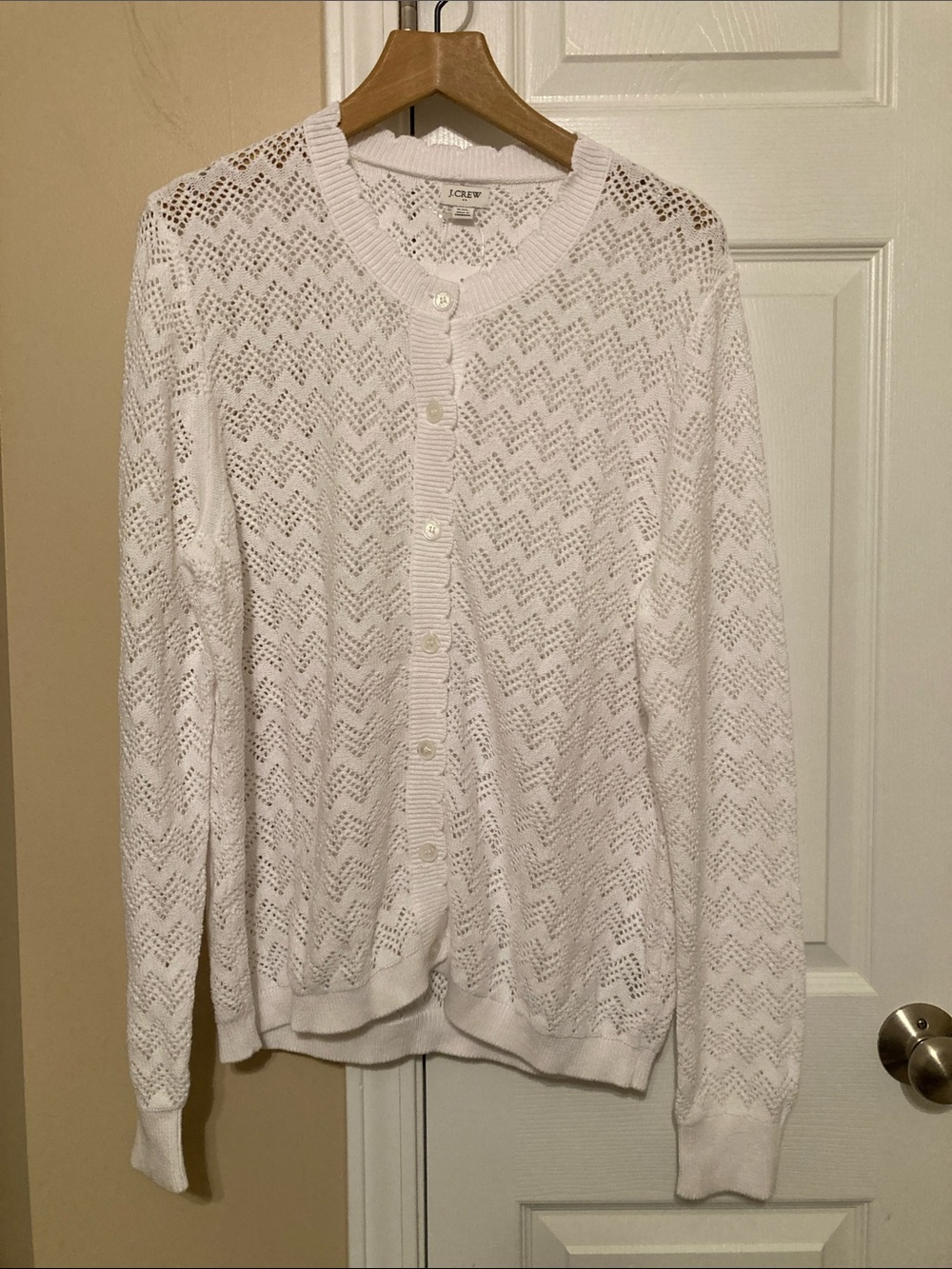 JCrew Factory pointelle cotton cardigan